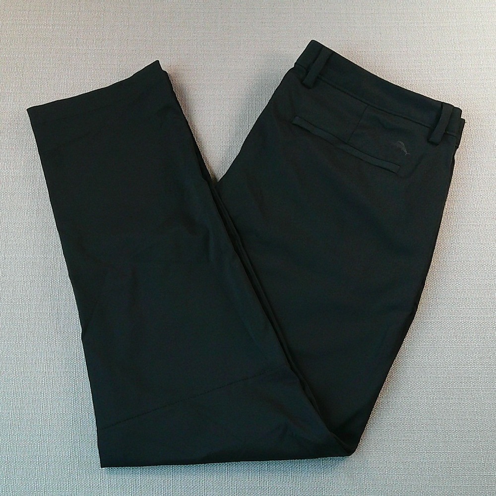 Tommy Bahama Boracay Flat Front Pants Mens 34x30 Black Performance Stretch